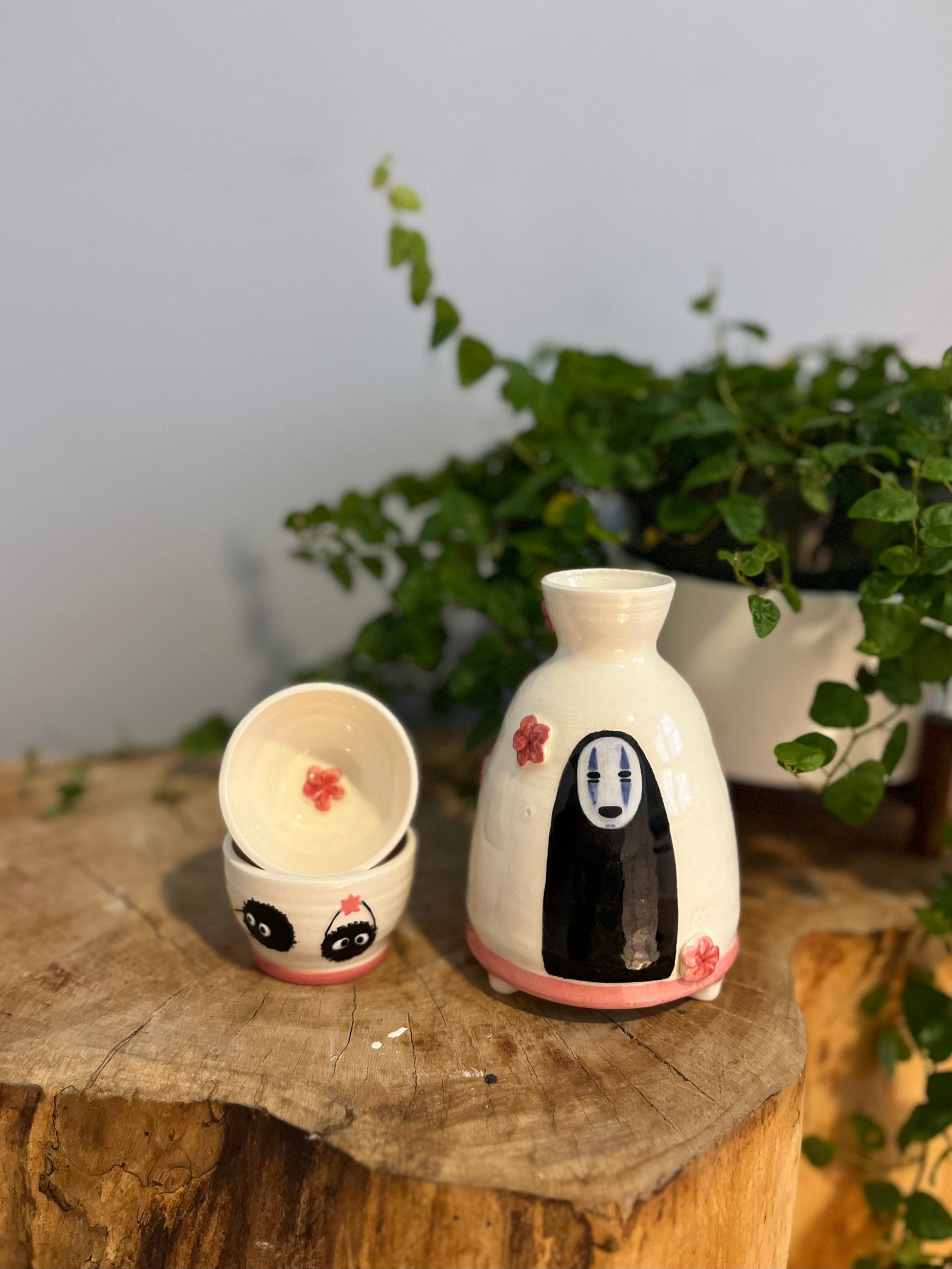 No Face Inspired Sake Set Ceramics By Lolo